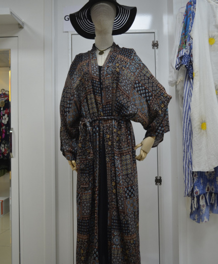 Etnik Desenli Bohem Tarz Otantik Kimono