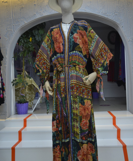 Etnik Desenli Bohem Tarz Otantik Kimono